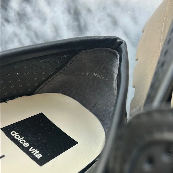 Dolce Vita Black Easley Perforated Lug Loafers | 8 - Picture 6 of 6